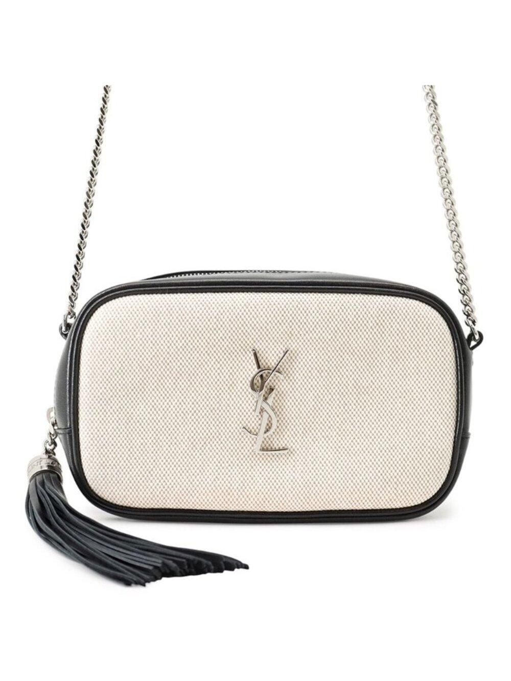Saint Laurent Paris Shoulder Bag Lou Fringe Mini Black